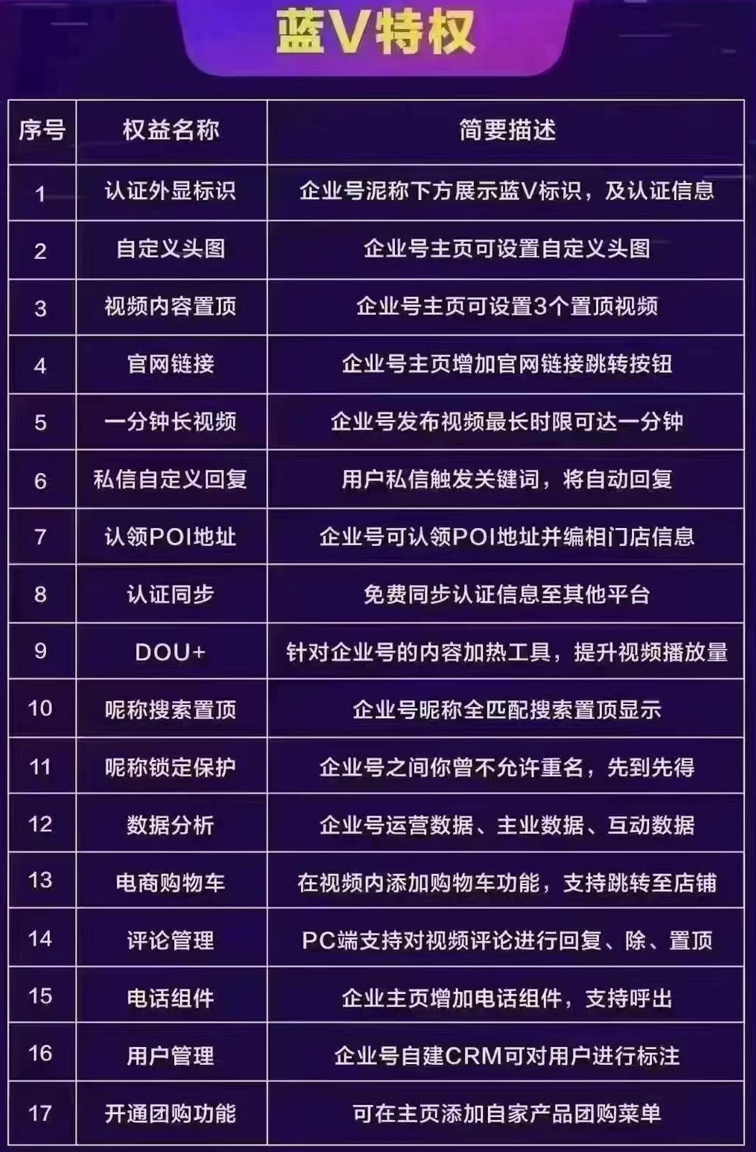 抖音蓝v认证